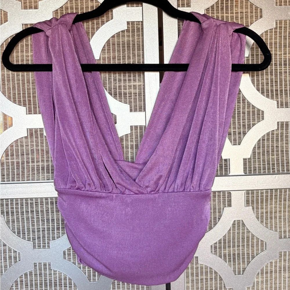 Chic Purple Women's Crop Top - Picture 2 of 4